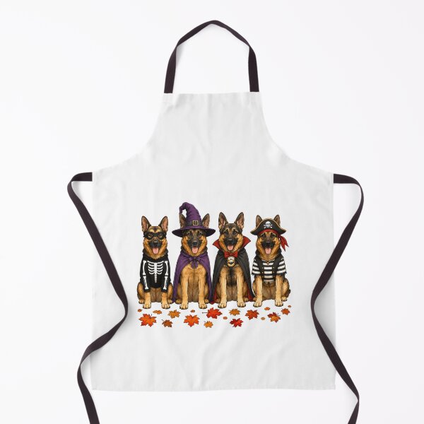 Item preview, Cute German Shepherd Halloween Skeleton Witch Vampire Pirate Grid designed and sold by ElcastDesigns.