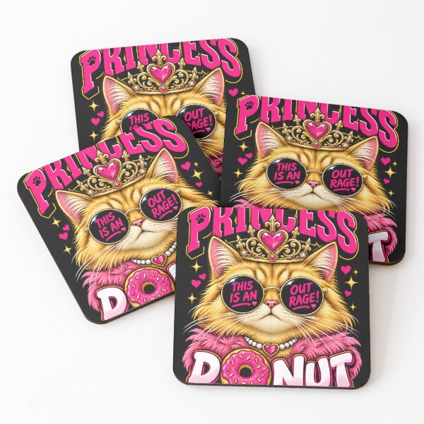 Item preview, Sassy Cat Princess Donut Funny Graphic Tee designed and sold by Retro Rascals Co..