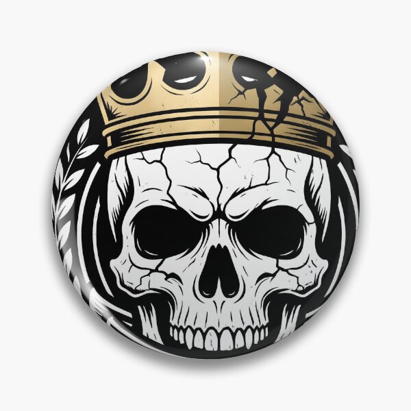 Item preview, Cracked Skull Wearing Broken Gold Crown with Fallen Banner designed and sold by MisteryDesigner.