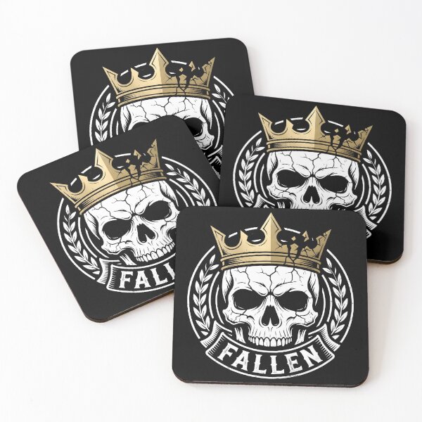 Item preview, Cracked Skull Wearing Broken Gold Crown with Fallen Banner designed and sold by MisteryDesigner.