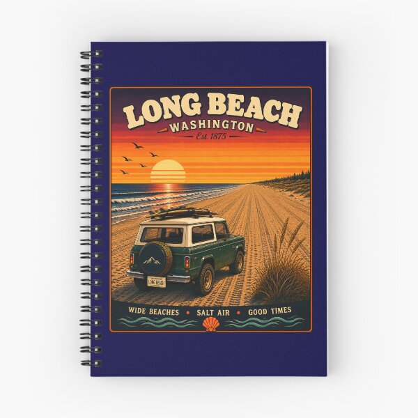 Item preview, Long Beach Washington Vintage Retro Beach Design designed and sold by Swanny's Custom T-shirt and Gift Designs.