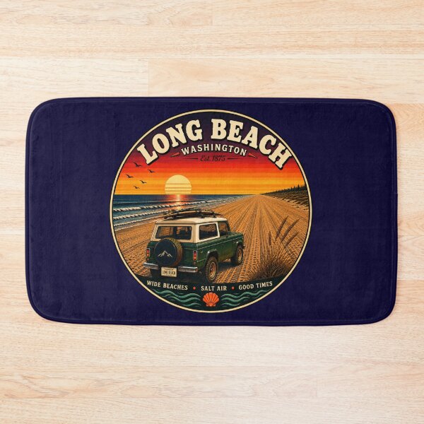 Item preview, Long Beach Washington Vintage Retro Beach Design designed and sold by Swanny's Custom T-shirt and Gift Designs.