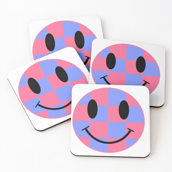 Item preview, Pink and Periwinkle Smiley designed and sold by Medusa's Revenge Art.