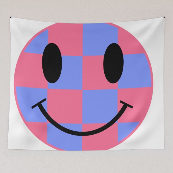 Item preview, Pink and Periwinkle Smiley designed and sold by Medusa's Revenge Art.