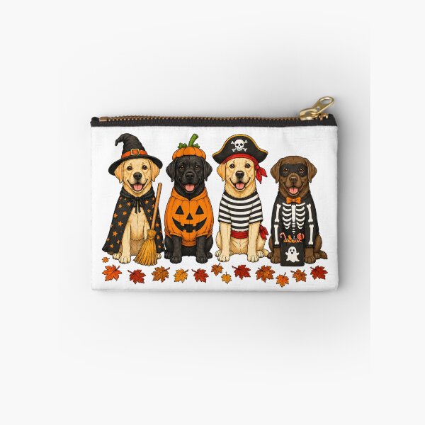 Item preview, Cute Labrador Retriever Halloween Witch Pumpkin Pirate Skeleton Grid designed and sold by ElcastDesigns.