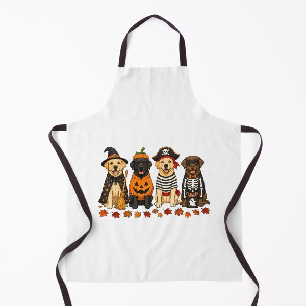 Item preview, Cute Labrador Retriever Halloween Witch Pumpkin Pirate Skeleton Grid designed and sold by ElcastDesigns.