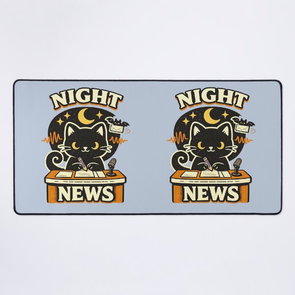 Item preview, Night Shift News Black Cat Midnight Anchor Halloween Design designed and sold by MAD's Recreation Studio.