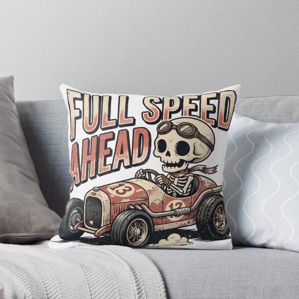 Item preview, Skeleton Driver in Goggles Driving Vintage Number 13 Race Car with Full Speed Ahead designed and sold by MisteryDesigner.
