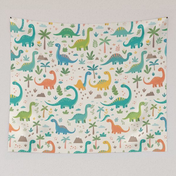 Item preview, Cute Colorful Dinosaurs Seamless Pattern - Little Dino Lovers by MNS designed and sold by ashenlocs.