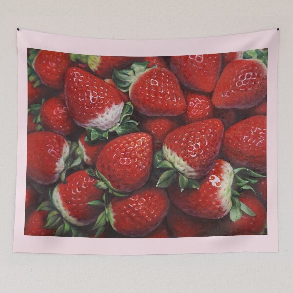 Item preview, Vibrant Red Strawberries Harvest - Realistic Fruit Fine Art designed and sold by HaedamArt.