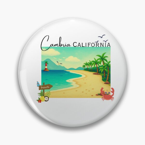 Item preview, Cambria California Beach Sunset Lighthouse Palm Trees designed and sold by DonnaRaine.