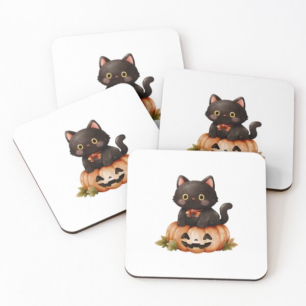 Item preview, Black Cat on Halloween Pumpkin  designed and sold by Tokki Treats .