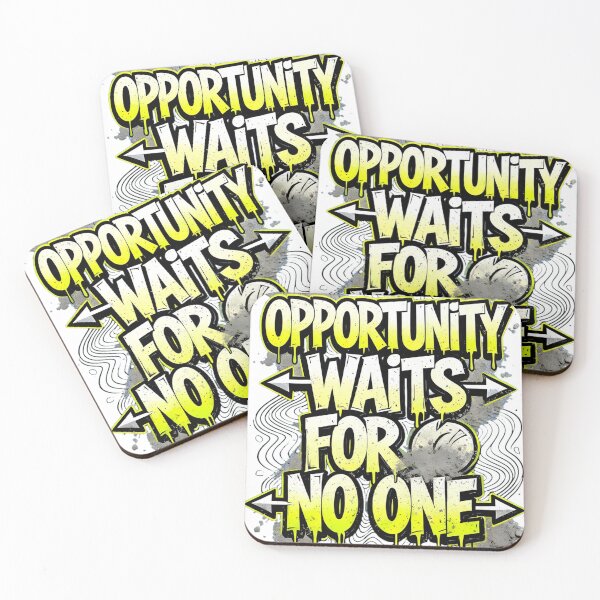 Item preview, Opportunity Waits For No One - Bold Graffiti Motivational Streetwear Art designed and sold by Ikbel Studio.