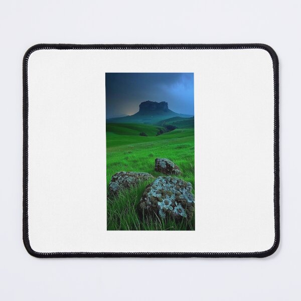 Item preview, Lush Green Rolling Hills and Mossy Rocks Twilight Landscape designed and sold by D Digital Art.