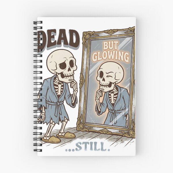 Item preview, Skeleton in Bathrobe Looking at Winking Glowing Reflection in Full-Length Mirror designed and sold by MisteryDesigner.