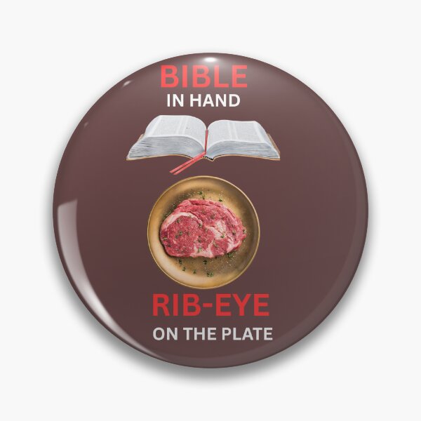 Item preview, BIBLE IN HAND RIB-EYE ON THE PLATE designed and sold by CarnivoreGifts.