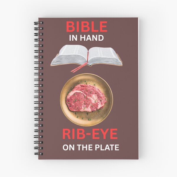 Item preview, BIBLE IN HAND RIB-EYE ON THE PLATE designed and sold by CarnivoreGifts.