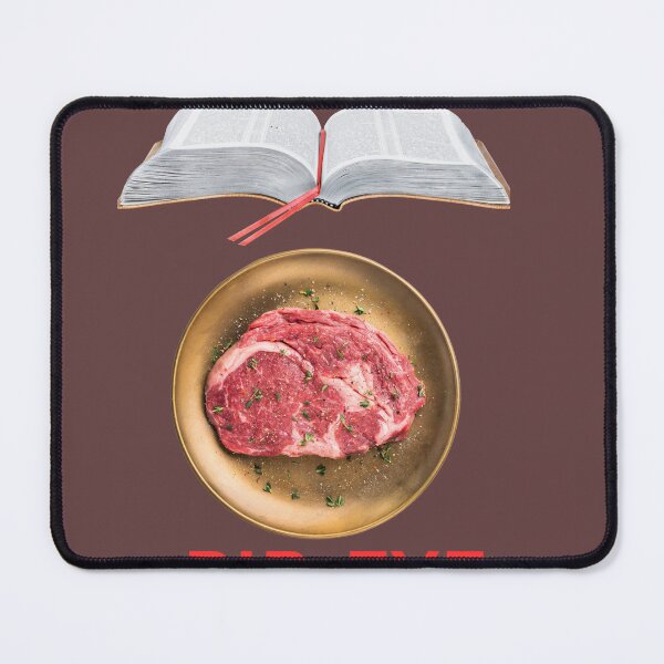 Item preview, BIBLE IN HAND RIB-EYE ON THE PLATE designed and sold by CarnivoreGifts.