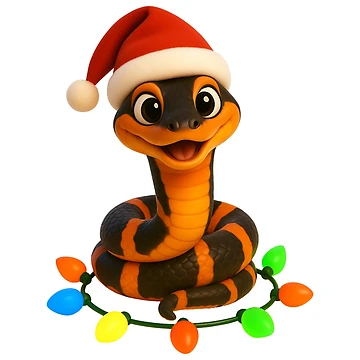 Artwork thumbnail, Christmas Bismarck Ringed Python by Sillytoe