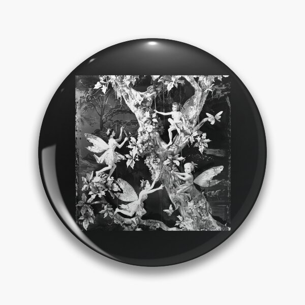 Item preview, Enchanted Woodland Fairies – Vintage Black and White Fairy Forest designed and sold by inkoutninja.