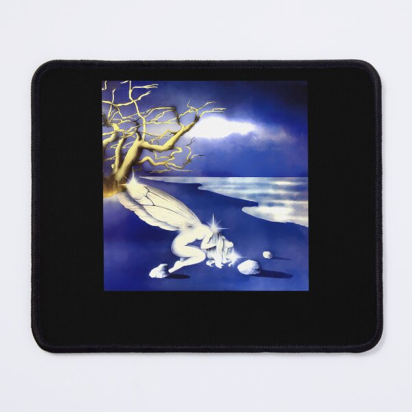 Item preview, Luminous Winged Fairy Kneeling By Tree Under Moonlit Sky designed and sold by masphie.