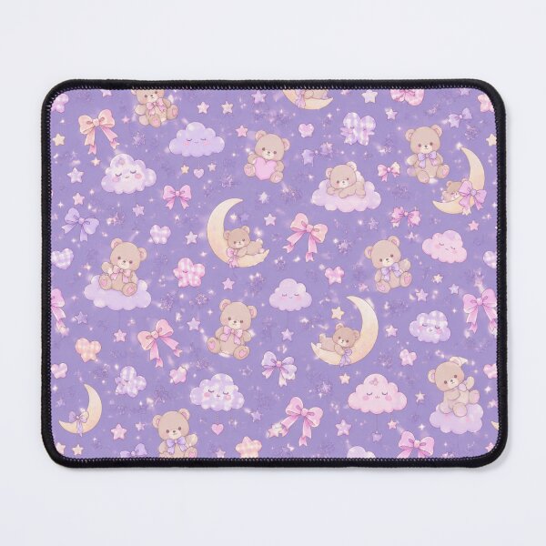 Item preview, Space Teddy Bear Pastel Lavender Kawaii Seamless Pattern designed and sold by Moonlight Studio.