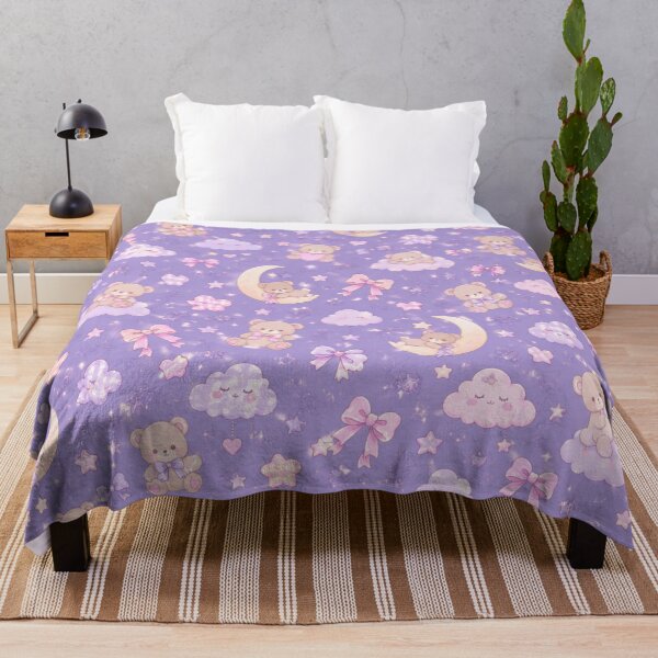 Item preview, Space Teddy Bear Pastel Lavender Kawaii Seamless Pattern designed and sold by Moonlight Studio.