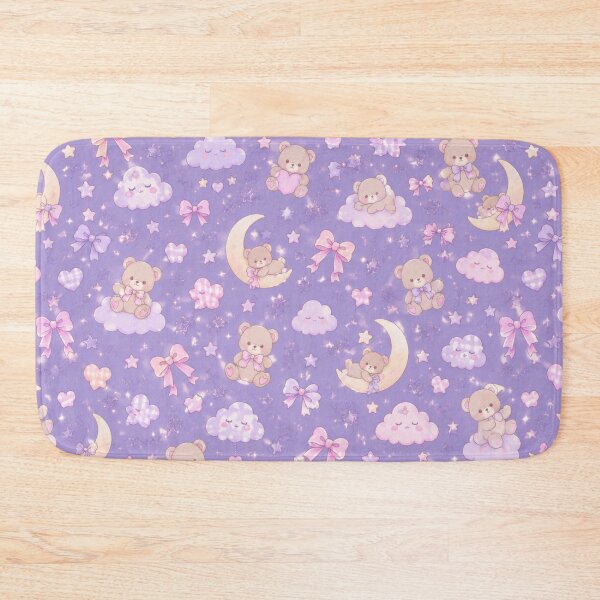 Item preview, Space Teddy Bear Pastel Lavender Kawaii Seamless Pattern designed and sold by Moonlight Studio.