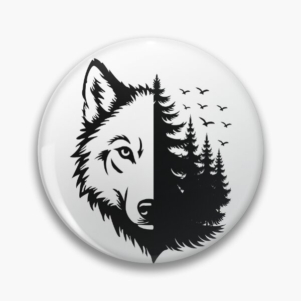 Item preview, Wolf and Forest Split – Black designed and sold by Shadow's Den.