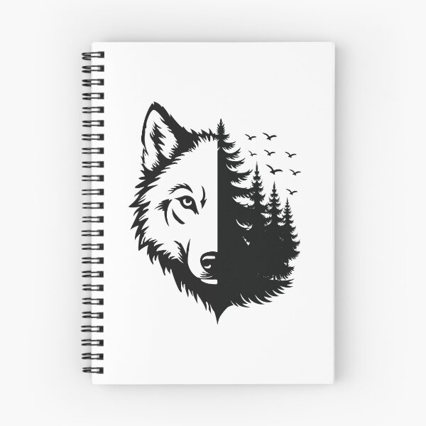 Item preview, Wolf and Forest Split – Black designed and sold by Shadow's Den.