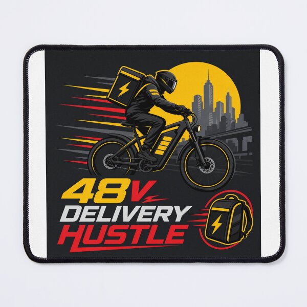 Item preview, 48V Delivery Hustle Electric Bike Courier Shirt designed and sold by OMNITeeSigns.