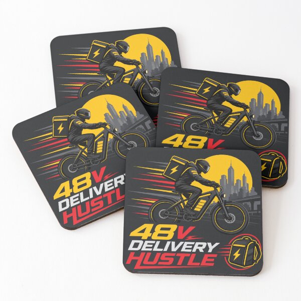 Item preview, 48V Delivery Hustle Electric Bike Courier Shirt designed and sold by OMNITeeSigns.