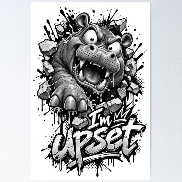 Item preview, Angry Hippo designed and sold by PlengPoomofArts.