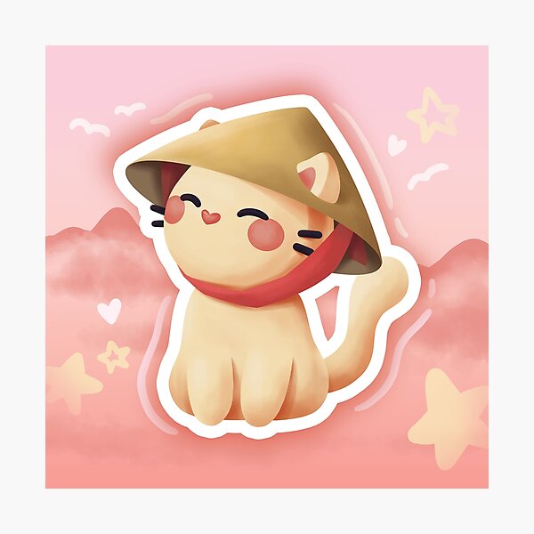 Item preview, Vietnamese Rice Hat | Cute Cat designed and sold by Thea's Workshop.