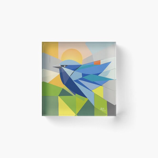 Item preview, Geometric Blue Wren with Sunlight designed and sold by WildPaletteMM.