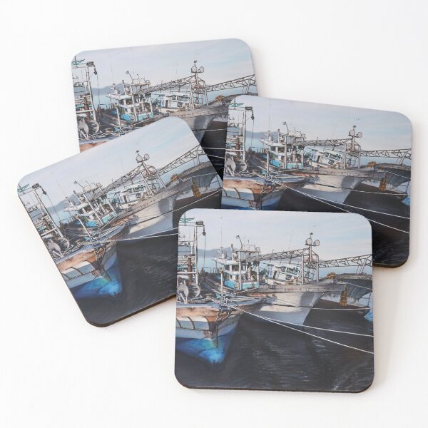 Item preview, Rustic Fishing Boats in the Harbor - Realistic Fine Art designed and sold by HaedamArt.