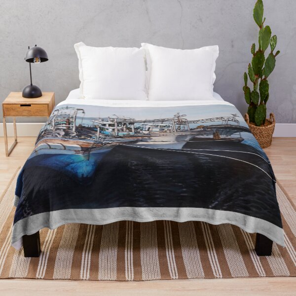 Item preview, Rustic Fishing Boats in the Harbor - Realistic Fine Art designed and sold by HaedamArt.