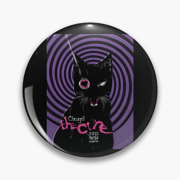 Item preview, Black Cat With Heart Monocle On Purple Spiral designed and sold by Pearto.