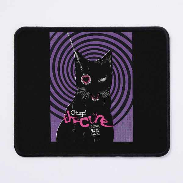 Item preview, Black Cat With Heart Monocle On Purple Spiral designed and sold by Pearto.