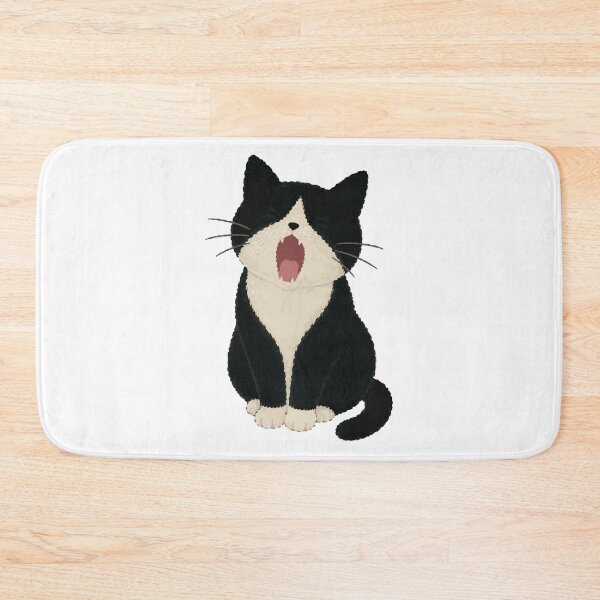 Item preview, Yawning Tuxedo Cat - Cute Bicolor Cat Illustration designed and sold by medicalkinoko.