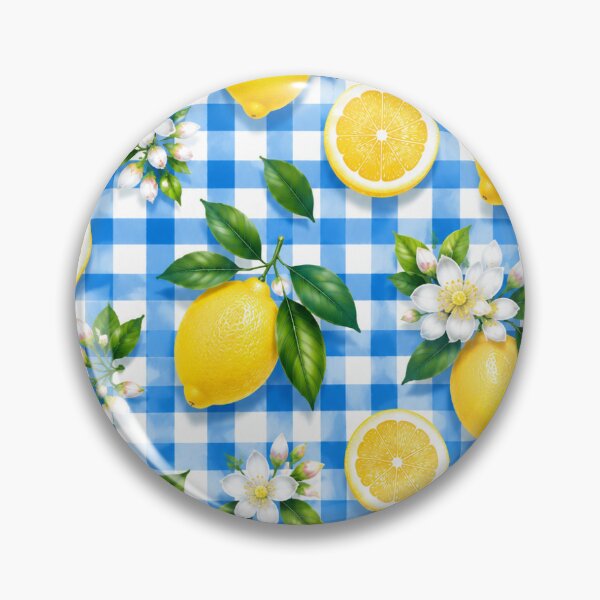 Item preview, Blue Plaid Lemons designed and sold by GoodVibesGraphix.