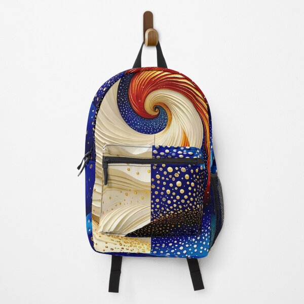 Item preview, Abstract Yin Yang Duality in Blue Gold and White designed and sold by Vicky Brago-Mitchell®.