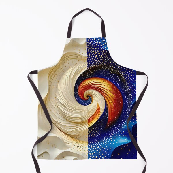 Item preview, Abstract Yin Yang Duality in Blue Gold and White designed and sold by Vicky Brago-Mitchell®.