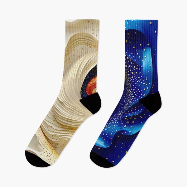 Item preview, Abstract Yin Yang Duality in Blue Gold and White designed and sold by Vicky Brago-Mitchell®.