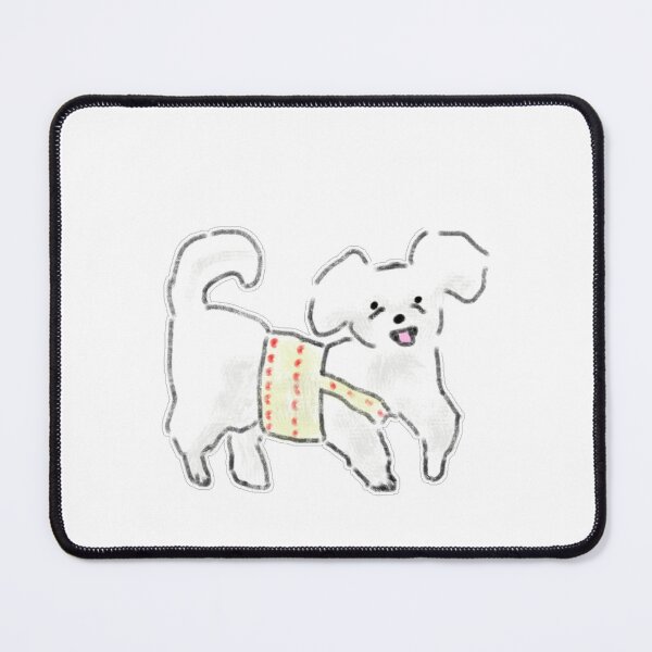 Item preview, Cute Walking White Dog In Harness Art designed and sold by raun.draw.