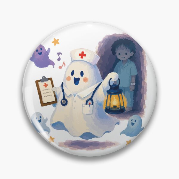 Item preview, Ghosts Aren't Scary - Agitated Patients Are Nurse Humor Illustration designed and sold by medicalkinoko.
