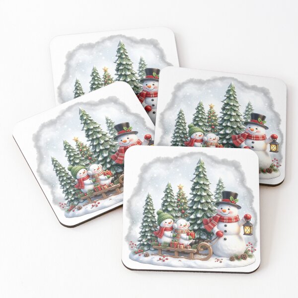 Item preview, Snowman Family Winter Scene designed and sold by InkShiftLabs.