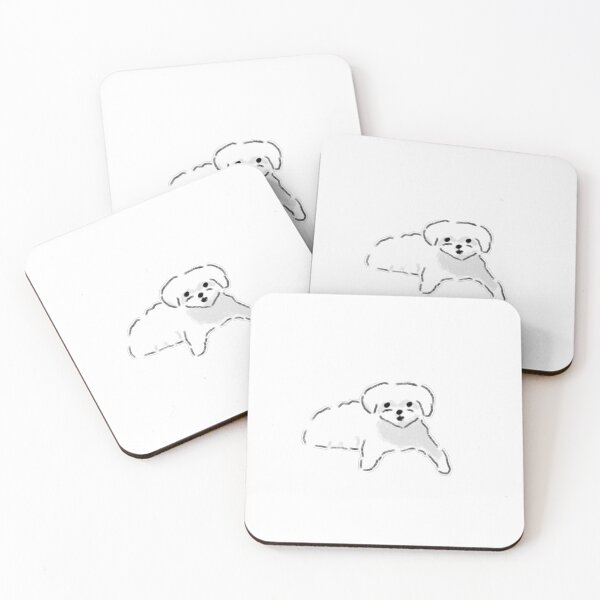 Item preview, Cute Lying White Dog Fluffy Puppy Art designed and sold by raun.draw.