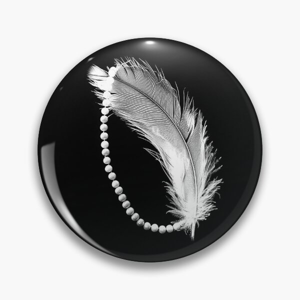 Item preview, Elegant Feather and Pearls – Black and White Vintage Aesthetic designed and sold by inkoutninja.