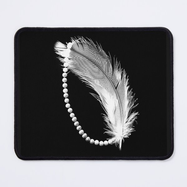 Item preview, Elegant Feather and Pearls – Black and White Vintage Aesthetic designed and sold by inkoutninja.